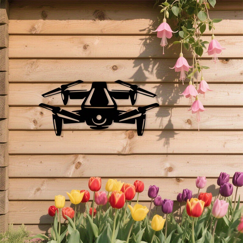 Drone Silhouette Metal Wall Ar - Office Tech Decor 评论和价格