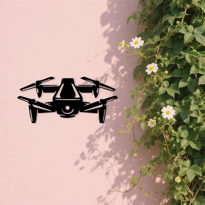 Drone Silhouette Metal Wall Ar - Office Tech Decor 评论和价格