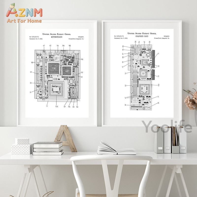 AZNM Computer Motherboard Pate - Tech Office Wall Art 评论和价格