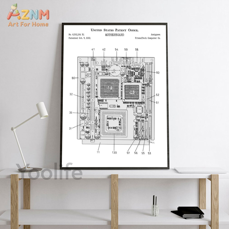 AZNM Computer Motherboard Pate - Tech Office Wall Art 评论和价格