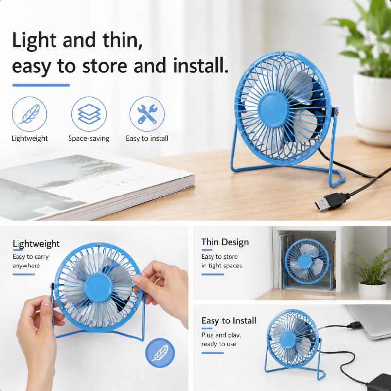 Mini Fan USB Fan Lightweight R - Office High Tech 评论和价格