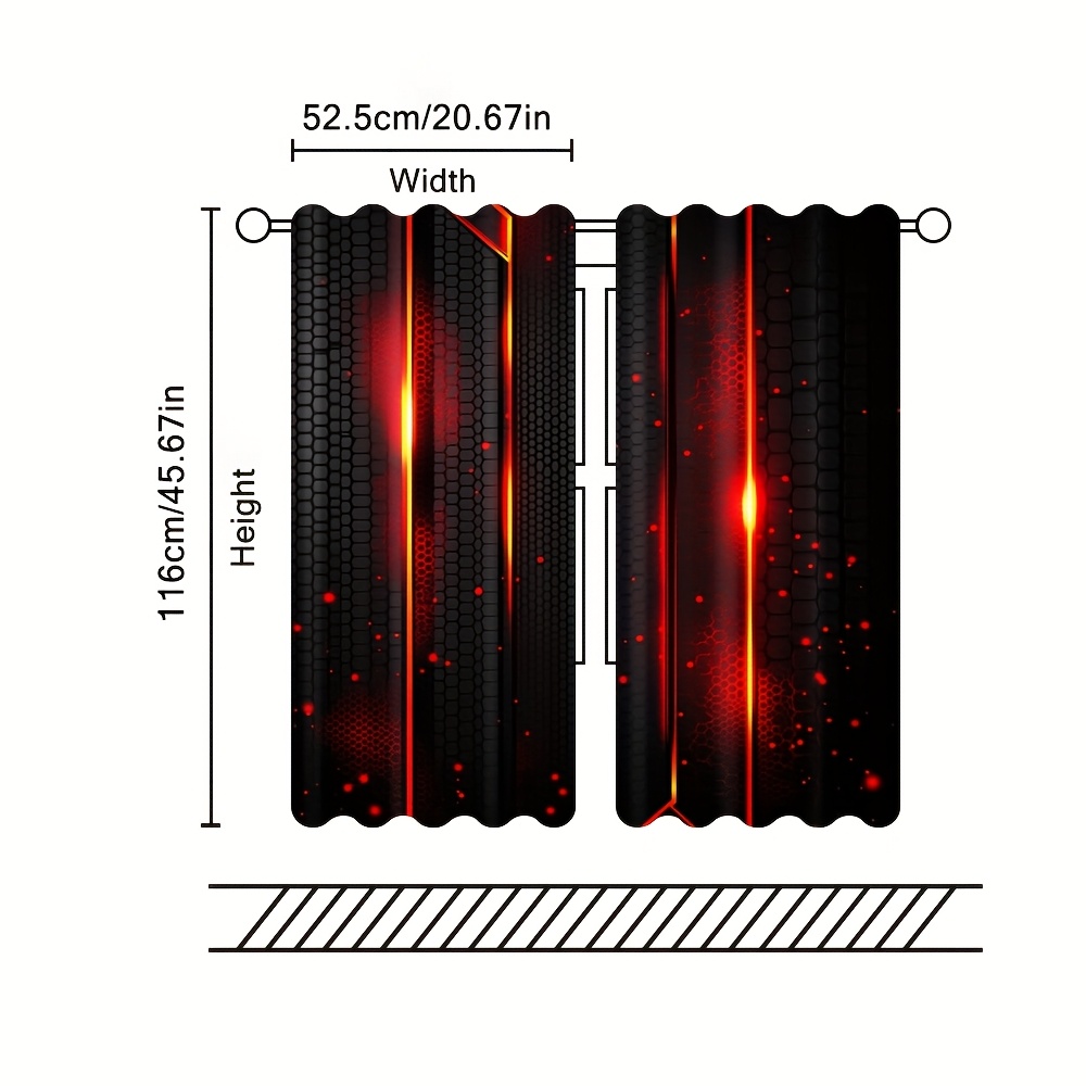 2pcs Lava Curtains Black Red C - Office Tech Decor 评论和价格