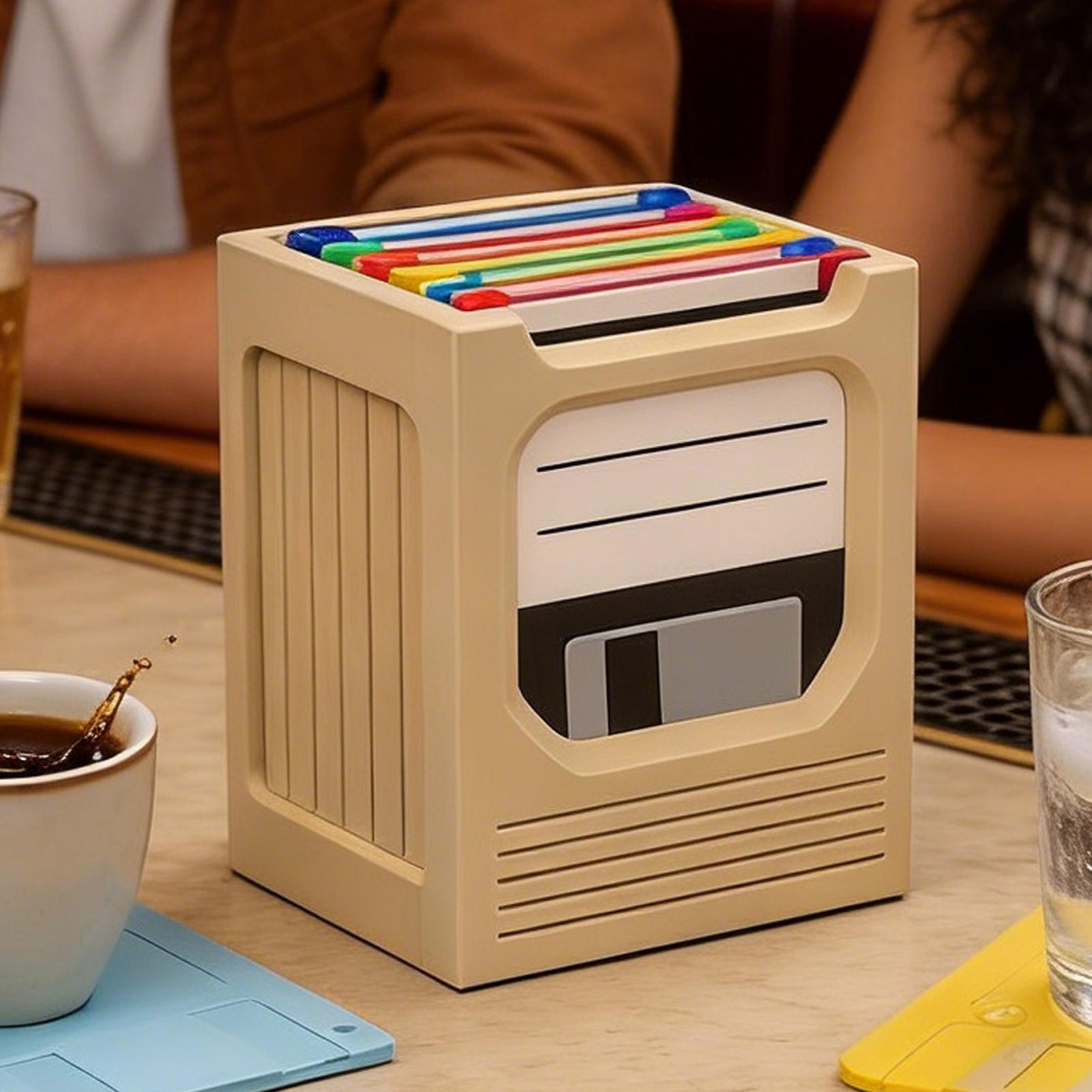 Retro Tech Coaster Holder Set  - Office Tech Setup 评论和价格