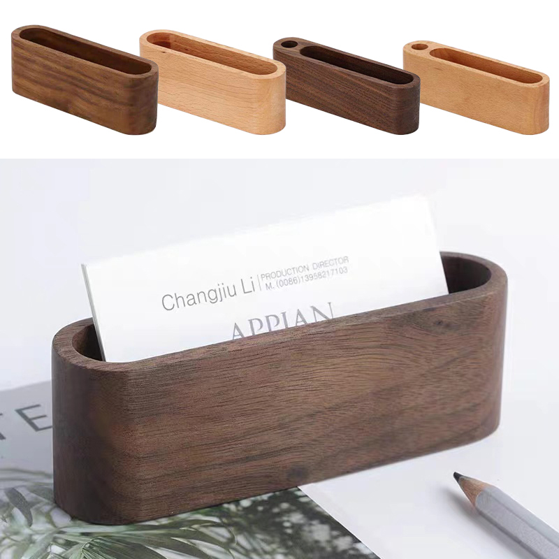Business Card Holder Wooden Or - Home Office Tech Gadgets 评论和价格