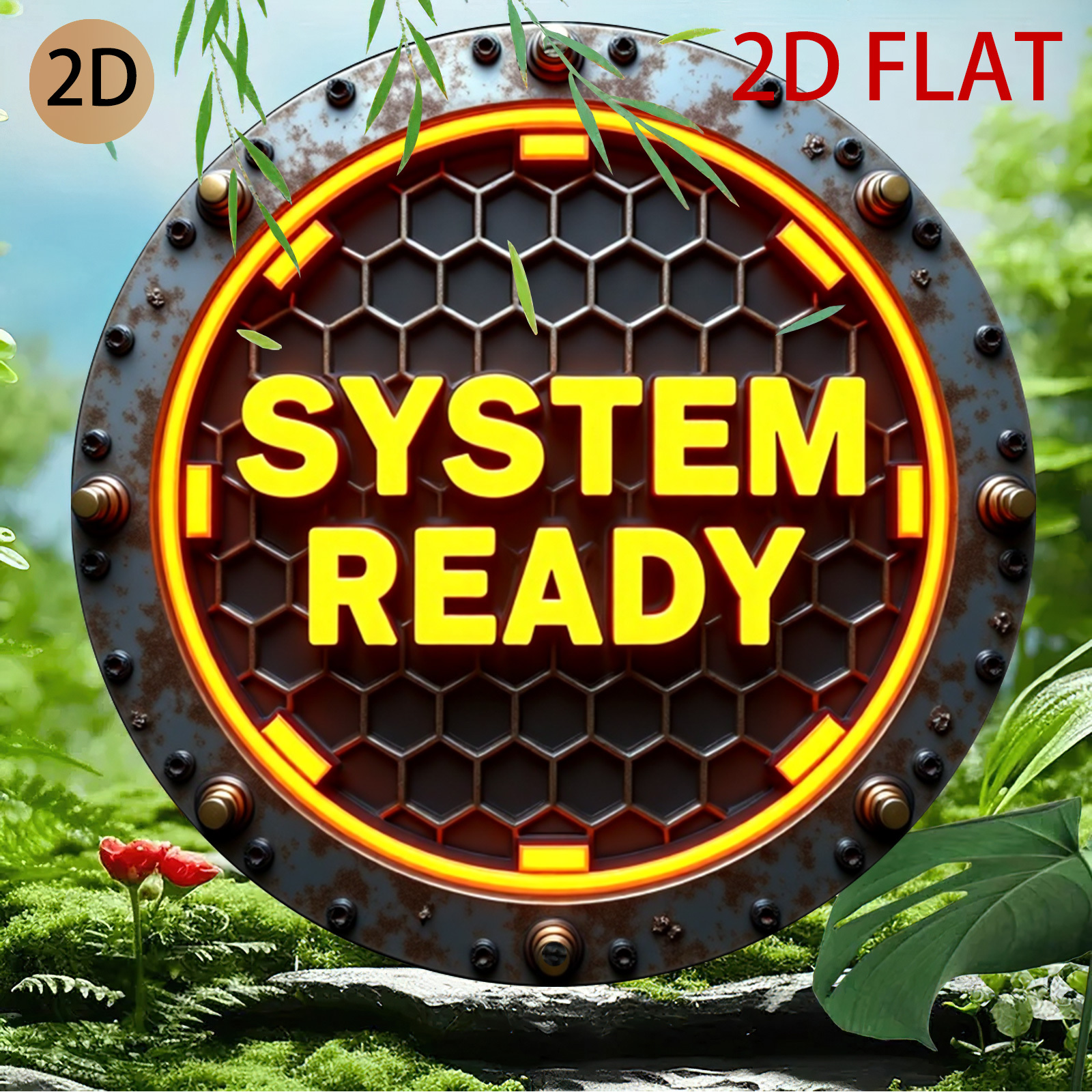 2D Flat, 2d Flat Circular Indu - Tech Office Wall Art 评论和价格