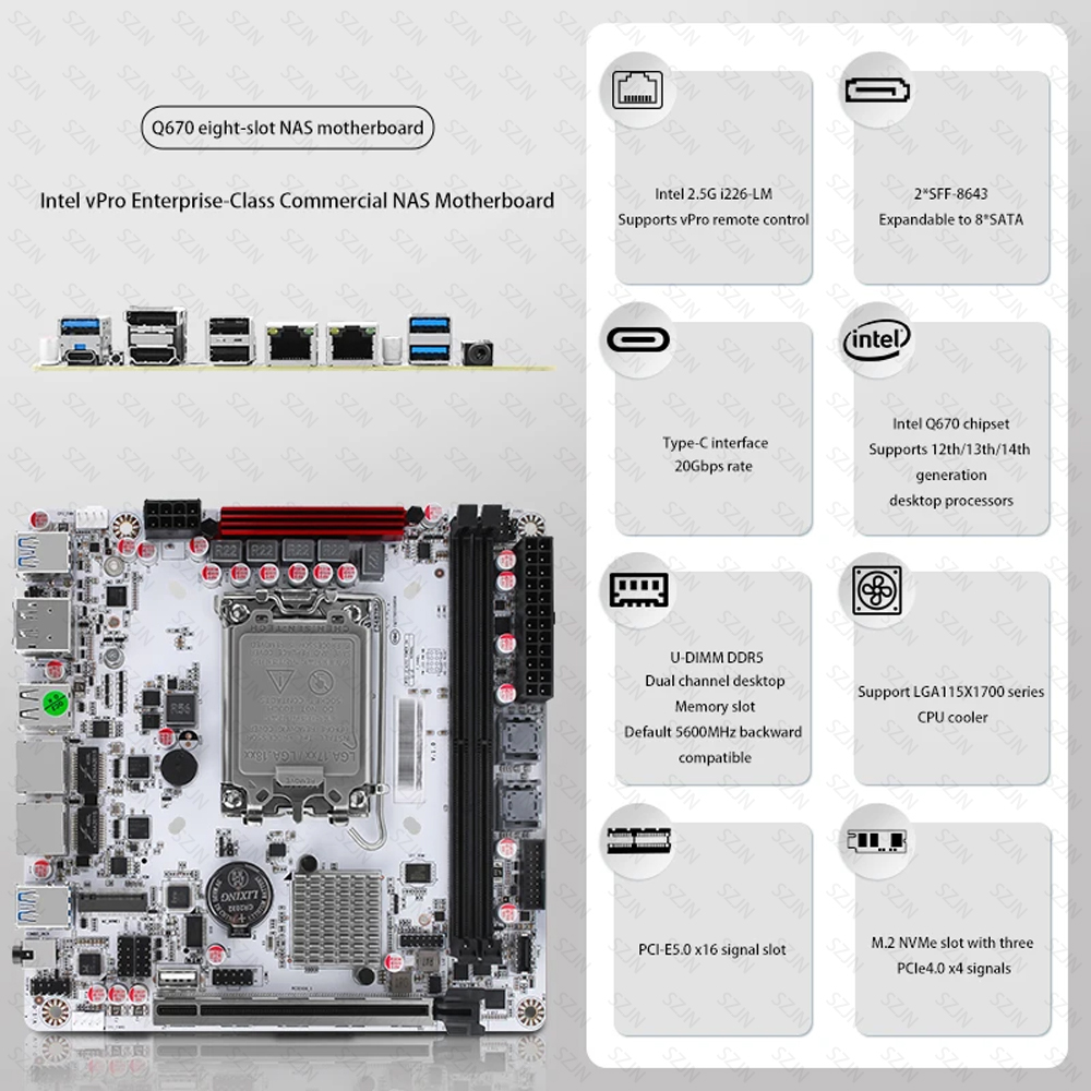 Q670 ITX NAS Motherboard Kit,  - Office Tech Typing 评论和价格